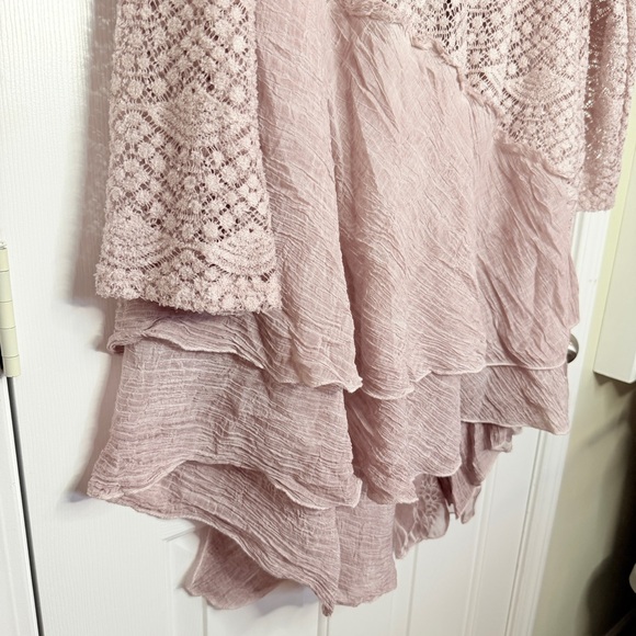 Women’s Cardigan Lace Pink Embroidered Boho Size XXL - Picture 4 of 12